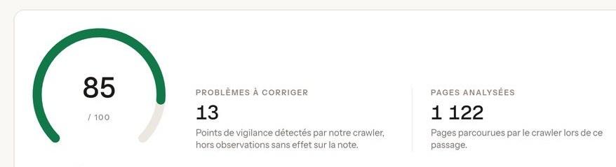 Prism, Note de santé technique (démonstration)