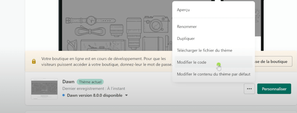 Modifier le code du thème Shopify pour le fichier Robots.txt 