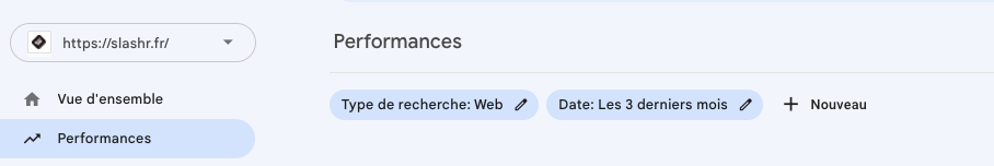 Rubrique Performance GSC