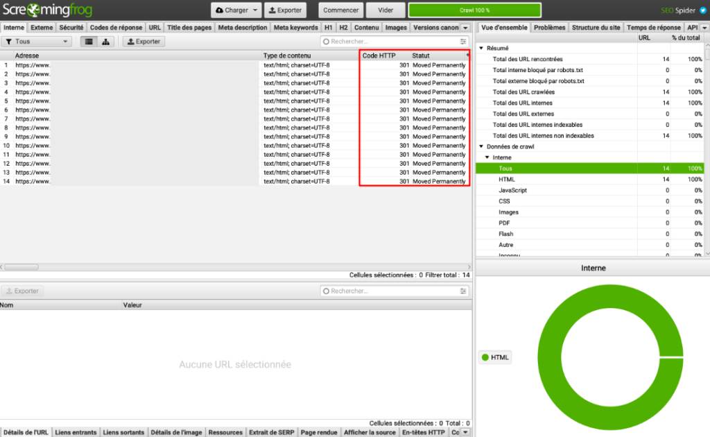 Crawl des redirections suite à une migration