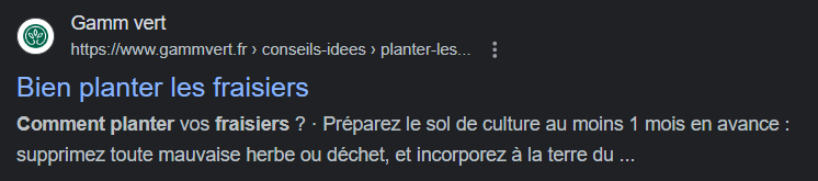 La meta description de Gamm vert
