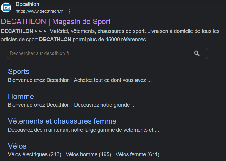 sitelink de decathlon