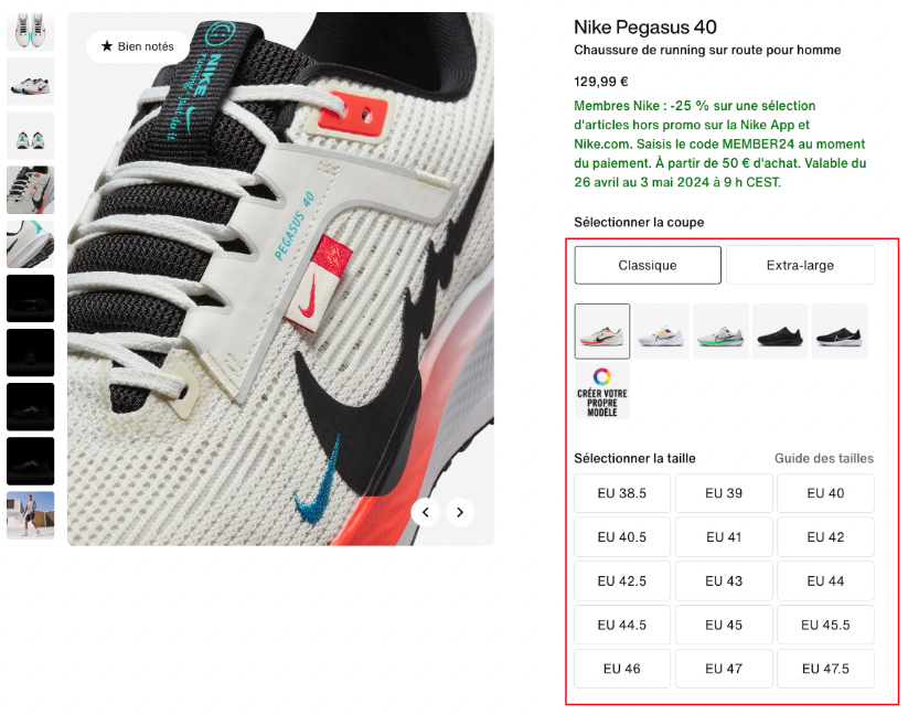 gestion des variants sur fiche produit seo