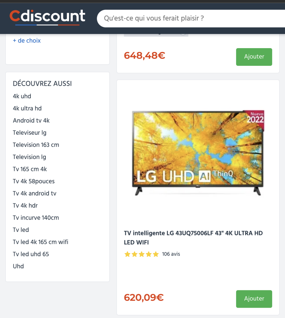 cdiscount maillage thematique