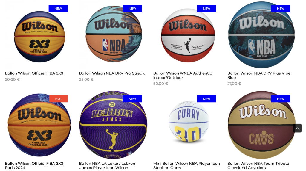 produit sur catégorie e-commerce