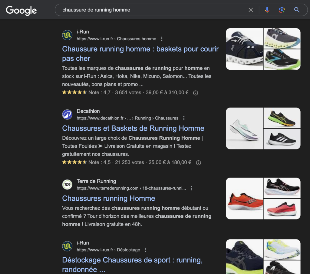 serp ecommerce transactionnelle