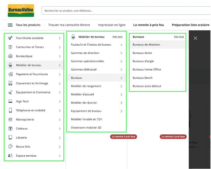 mega menu exemple obfuscation seo