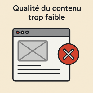 qualité du contenu trop faible seo
