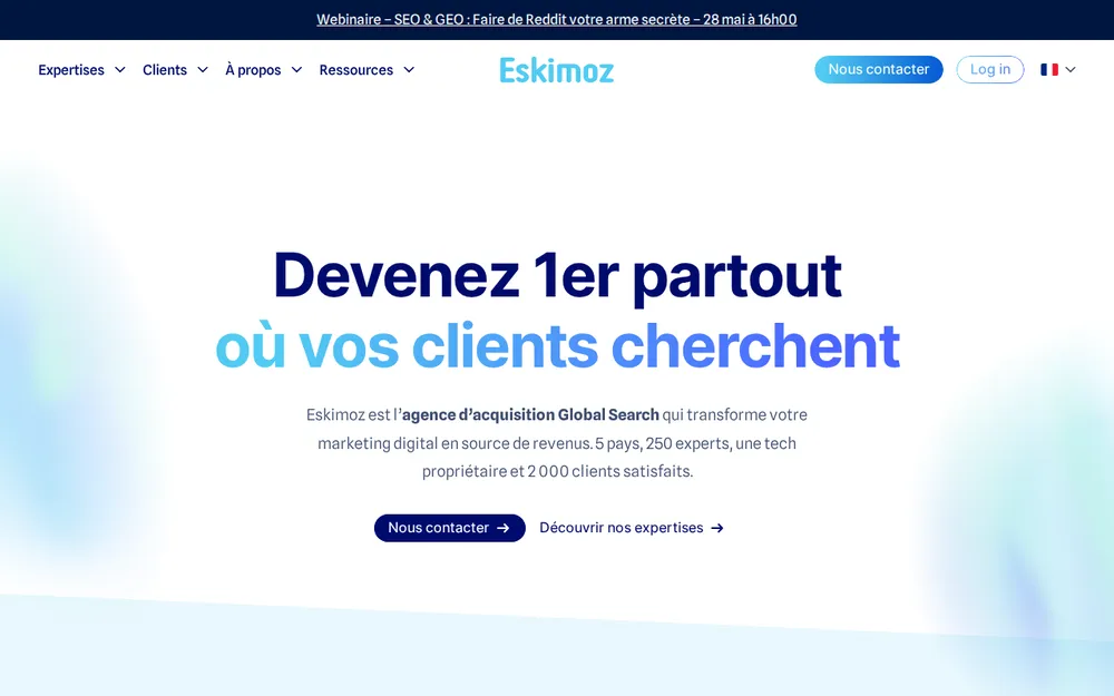 Page d'accueil d'Eskimoz