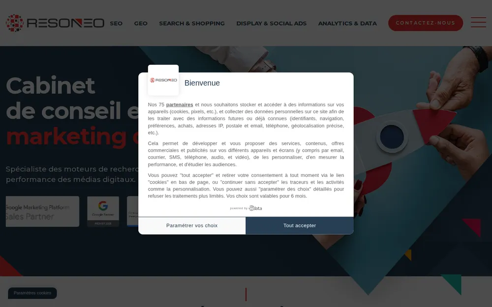 Page d'accueil de Resoneo
